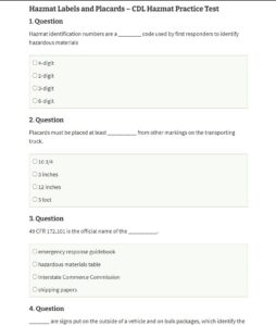 Hazmat Labels And Placards - CDL Hazmat Practice Test